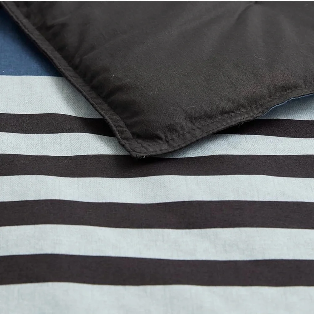 Nautica Rendon Cotton Grey Duvet Cover Set Queen